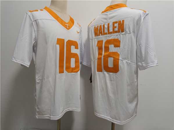 Mens Notre Tennessee Volunteers #16 Morgan Wallen White Stitched Jersey->->NCAA Jersey